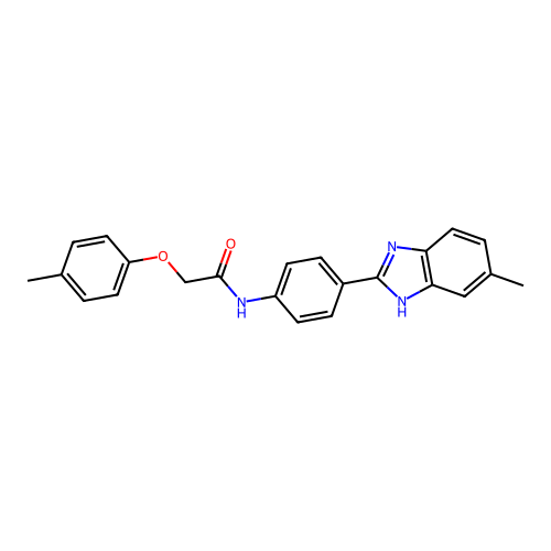 N-[4-(6-methyl-1H-benzimidazol-2-yl)phenyl]-2-(4-methylphenoxy)acetamide structure