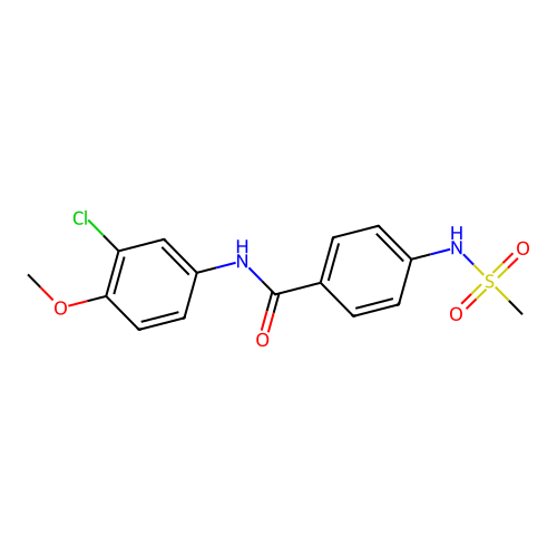 N-(3-chloro-4-methoxyphenyl)-4-[(methylsulfonyl)amino]benzamide structure