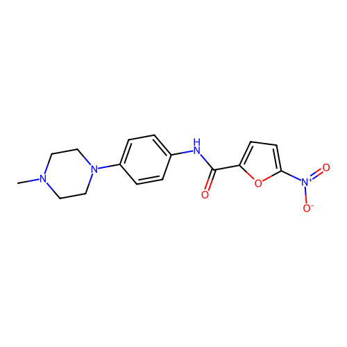 2-Furancarboxamide, N-[4-(4-methyl-1-piperazinyl)phenyl]-5-nitro- structure