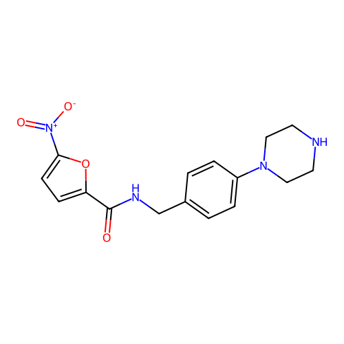2-Furancarboxamide, 5-nitro-N-[[4-(1-piperazinyl)phenyl]methyl]- structure