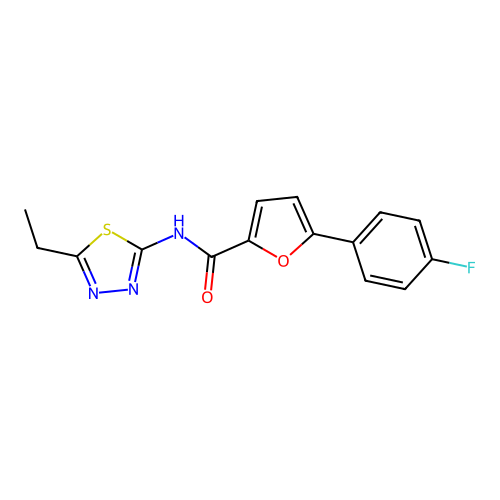 N-(5-ethyl-1,3,4-thiadiazol-2-yl)-5-(4-fluorophenyl)furan-2-carboxamide structure