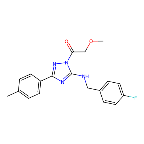 N-(4-fluorobenzyl)-1-(methoxyacetyl)-3-(4-methylphenyl)-1H-1,2,4-triazol-5-amine structure