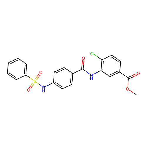 Methyl 4-chloro-3-[({4-[(phenylsulfonyl)amino]phenyl}carbonyl)amino]benzoate structure