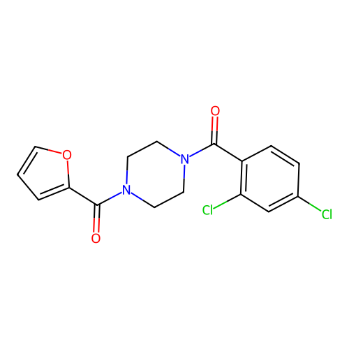 (4-(2,4-Dichlorobenzoyl)piperazin-1-yl)(furan-2-yl)methanone structure