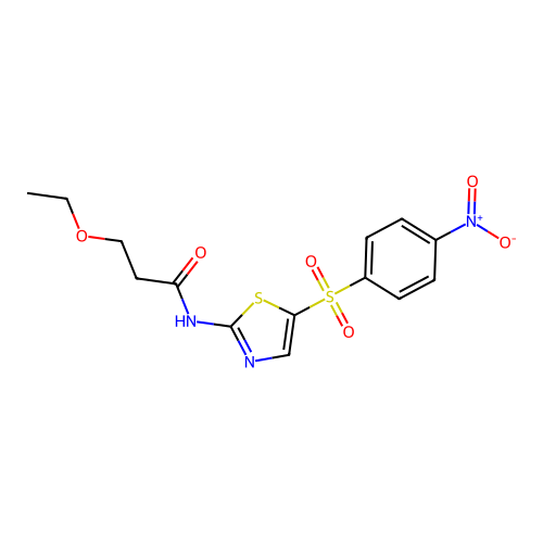 3-ethoxy-N-[5-(4-nitrophenyl)sulfonyl-1,3-thiazol-2-yl]propanamide structure