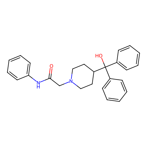 2-[4-[hydroxy(diphenyl)methyl]piperidin-1-yl]-N-phenylacetamide structure