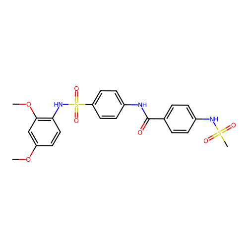 N-[4-[(2,4-dimethoxyphenyl)sulfamoyl]phenyl]-4-(methanesulfonamido)benzamide structure