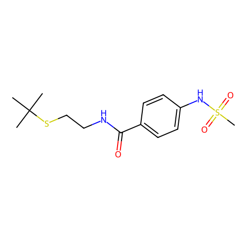N-(2-tert-butylsulfanylethyl)-4-(methanesulfonamido)benzamide structure