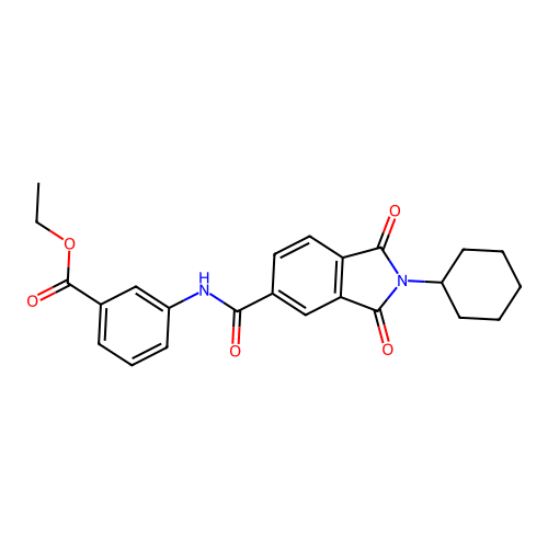 ethyl 3-(2-cyclohexyl-1,3-dioxoisoindoline-5-carboxamido)benzoate structure
