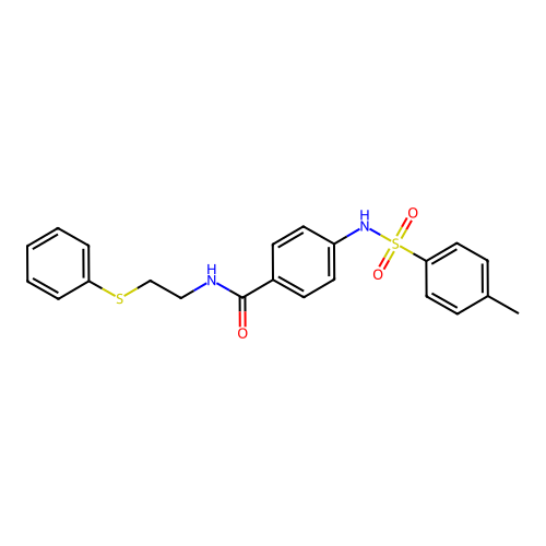 4-[(4-methylphenyl)sulfonylamino]-N-(2-phenylsulfanylethyl)benzamide structure