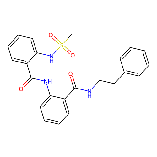 2-[(methylsulfonyl)amino]-N-{2-[(2-phenylethyl)carbamoyl]phenyl}benzamide structure