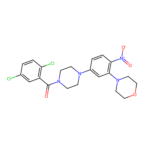 (2,5-Dichlorophenyl)-[4-(3-morpholin-4-yl-4-nitrophenyl)piperazin-1-yl]methanone structure
