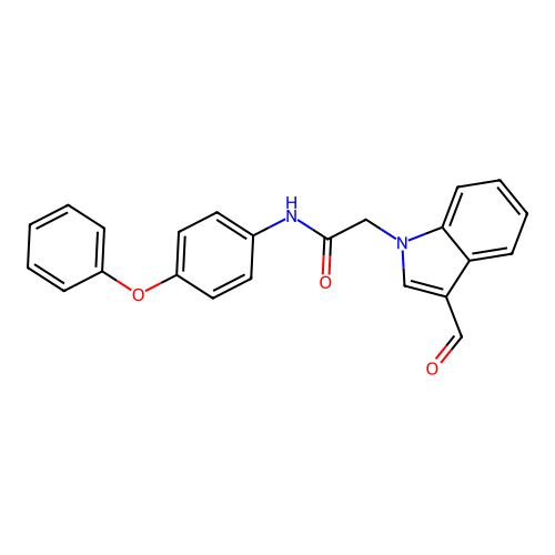 2-(3-formyl-1H-indol-1-yl)-N-(4-phenoxyphenyl)acetamide structure