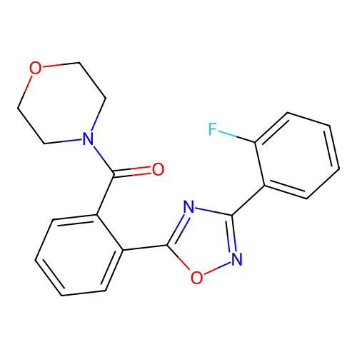[2-[3-(2-Fluorophenyl)-1,2,4-oxadiazol-5-yl]phenyl]-morpholin-4-ylmethanone structure