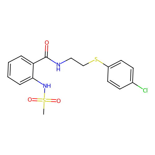 N-[2-(4-chlorophenyl)sulfanylethyl]-2-(methanesulfonamido)benzamide structure
