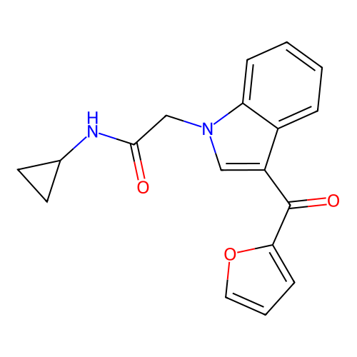N-cyclopropyl-2-[3-(furan-2-carbonyl)indol-1-yl]acetamide structure