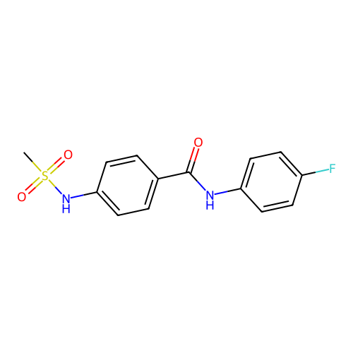N-(4-fluorophenyl)-4-(methanesulfonamido)benzamide structure