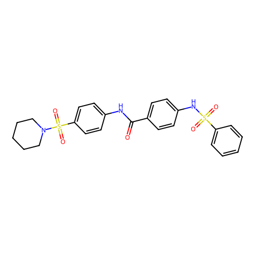 4-[(phenylsulfonyl)amino]-N-[4-(piperidin-1-ylsulfonyl)phenyl]benzamide structure