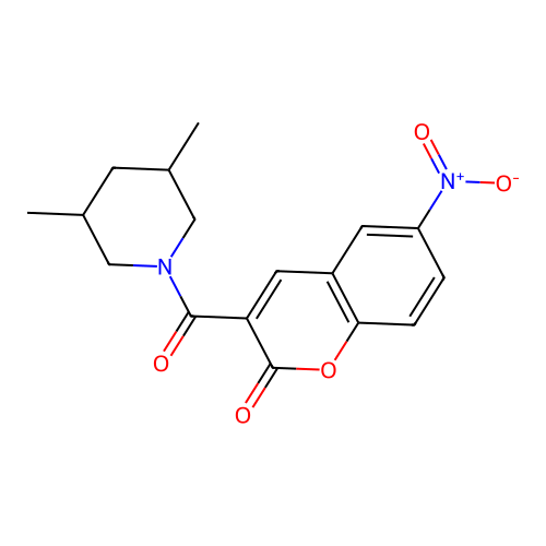 3-(3,5-dimethylpiperidine-1-carbonyl)-6-nitro-2H-chromen-2-one structure