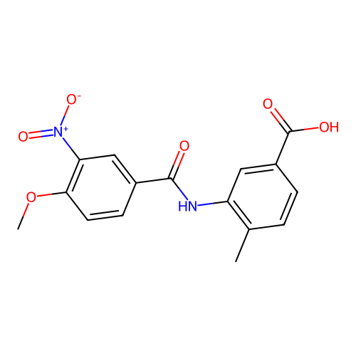 3-{[(4-Methoxy-3-nitrophenyl)carbonyl]amino}-4-methylbenzoic acid structure