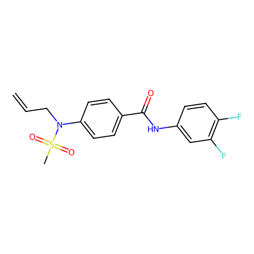 N-(3,4-difluorophenyl)-4-[methylsulfonyl(prop-2-enyl)amino]benzamide structure