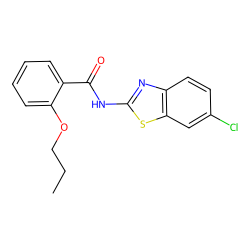 N-(6-chloro-1,3-benzothiazol-2-yl)-2-propoxybenzamide structure