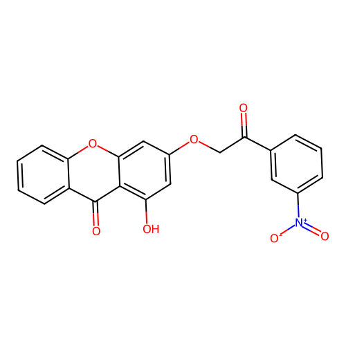 1-Hydroxy-3-[2-(3-nitrophenyl)-2-oxoethoxy]xanthen-9-one structure