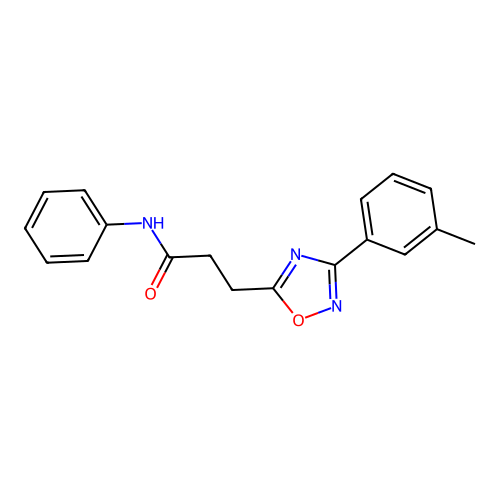 3-[3-(3-methylphenyl)-1,2,4-oxadiazol-5-yl]-N-phenylpropanamide structure