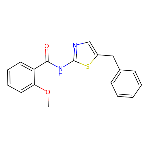 N-(5-benzyl-1,3-thiazol-2-yl)-2-methoxybenzamide structure