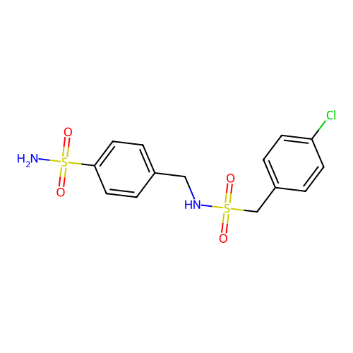 4-({[(4-Chlorobenzyl)sulfonyl]amino}methyl)benzenesulfonamide structure