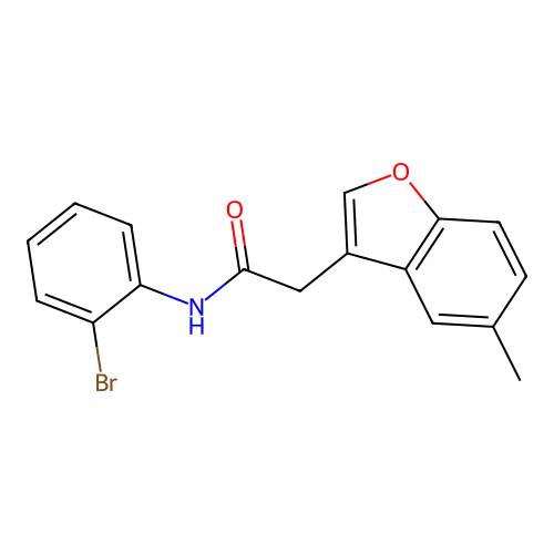 N-(2-bromophenyl)-2-(5-methyl-1-benzofuran-3-yl)acetamide structure