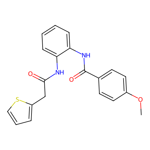 4-methoxy-N-[2-[(2-thiophen-2-ylacetyl)amino]phenyl]benzamide structure