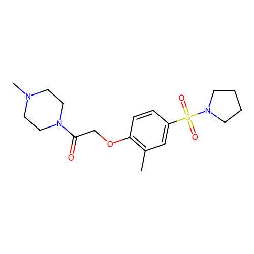 1-(4-Methylpiperazin-1-yl)-2-(2-methyl-4-pyrrolidin-1-ylsulfonylphenoxy)ethanone structure
