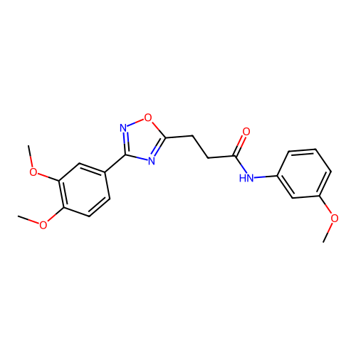 3-[3-(3,4-dimethoxyphenyl)-1,2,4-oxadiazol-5-yl]-N-(3-methoxyphenyl)propanamide structure