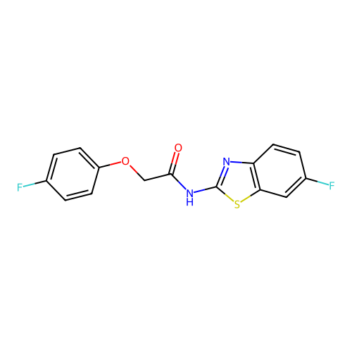 N-(6-fluoro-1,3-benzothiazol-2-yl)-2-(4-fluorophenoxy)acetamide structure