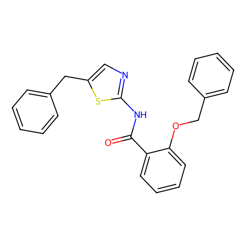 N-(5-benzyl-1,3-thiazol-2-yl)-2-phenylmethoxybenzamide structure
