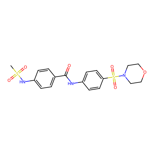 4-(methanesulfonamido)-N-(4-morpholin-4-ylsulfonylphenyl)benzamide structure
