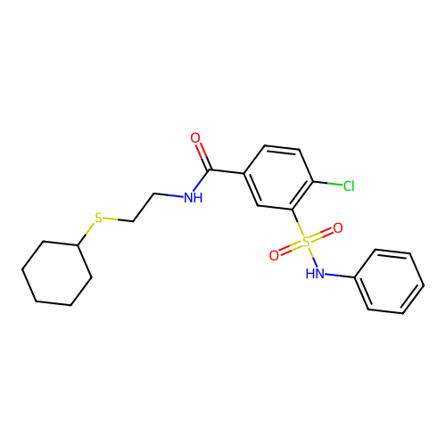4-chloro-N-(2-cyclohexylsulfanylethyl)-3-(phenylsulfamoyl)benzamide structure
