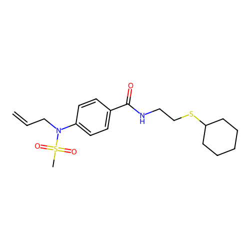 N-(2-cyclohexylsulfanylethyl)-4-[methylsulfonyl(prop-2-enyl)amino]benzamide structure
