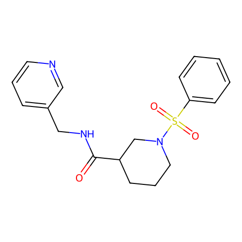 1-(phenylsulfonyl)-N-(3-pyridinylmethyl)-3-piperidinecarboxamide structure