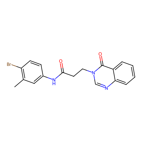 N-(4-bromo-3-methylphenyl)-3-(4-oxoquinazolin-3-yl)propanamide structure