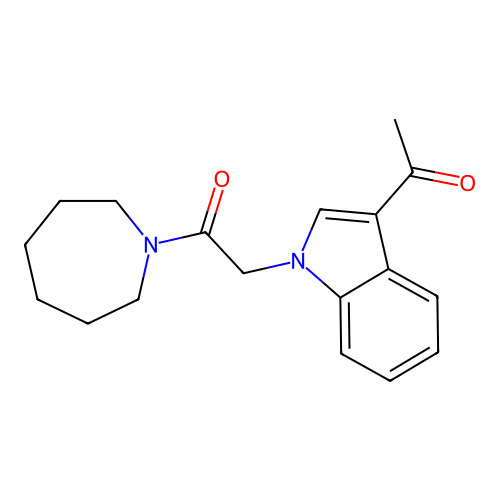 2-(3-acetyl-1H-indol-1-yl)-1-(azepan-1-yl)ethanone structure