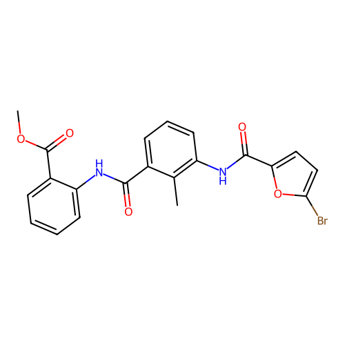 Methyl 2-({3-[(5-bromo-2-furoyl)amino]-2-methylbenzoyl}amino)benzoate structure