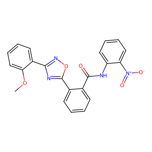 2-[3-(2-methoxyphenyl)-1,2,4-oxadiazol-5-yl]-N-(2-nitrophenyl)benzamide structure