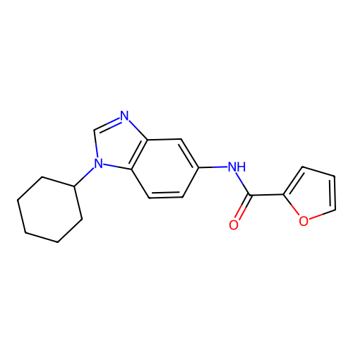 N-(1-cyclohexylbenzimidazol-5-yl)furan-2-carboxamide structure