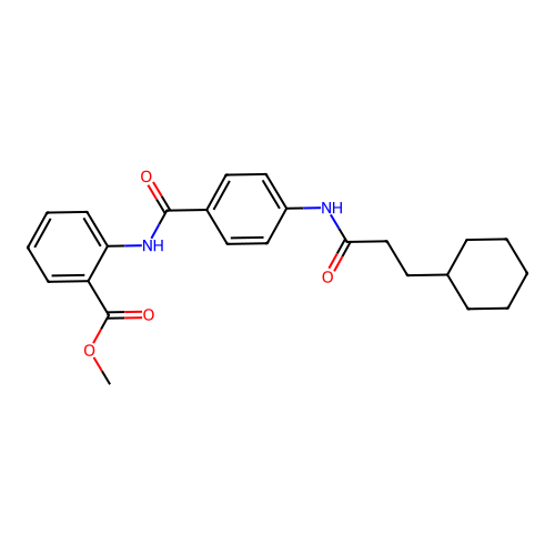 Methyl 2-[({4-[(3-cyclohexylpropanoyl)amino]phenyl}carbonyl)amino]benzoate structure