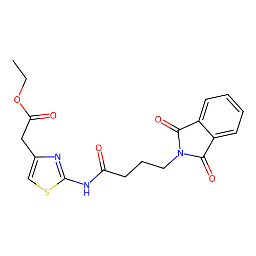 ethyl (2-{[4-(1,3-dioxo-1,3-dihydro-2H-isoindol-2-yl)butanoyl]amino}-1,3-thiazol-4-yl)acetate structure