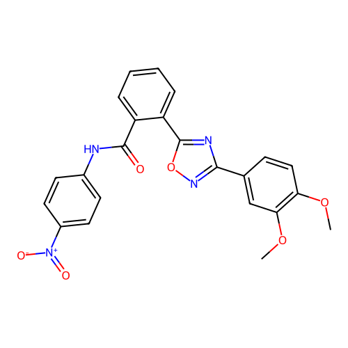 2-[3-(3,4-dimethoxyphenyl)-1,2,4-oxadiazol-5-yl]-N-(4-nitrophenyl)benzamide structure