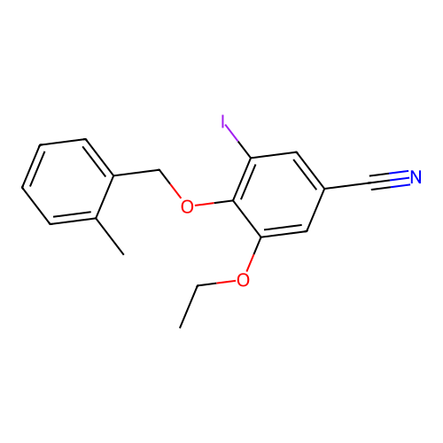 3-Ethoxy-5-iodo-4-[(2-methylbenzyl)oxy]benzonitrile structure