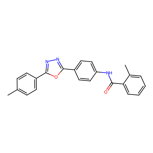 2-methyl-N-[4-[5-(4-methylphenyl)-1,3,4-oxadiazol-2-yl]phenyl]benzamide structure
